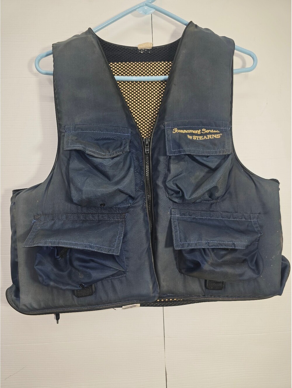 Vintage Stearns Fishing Vest Life Jacket PFD Navy Blue L/XL SBV-4142